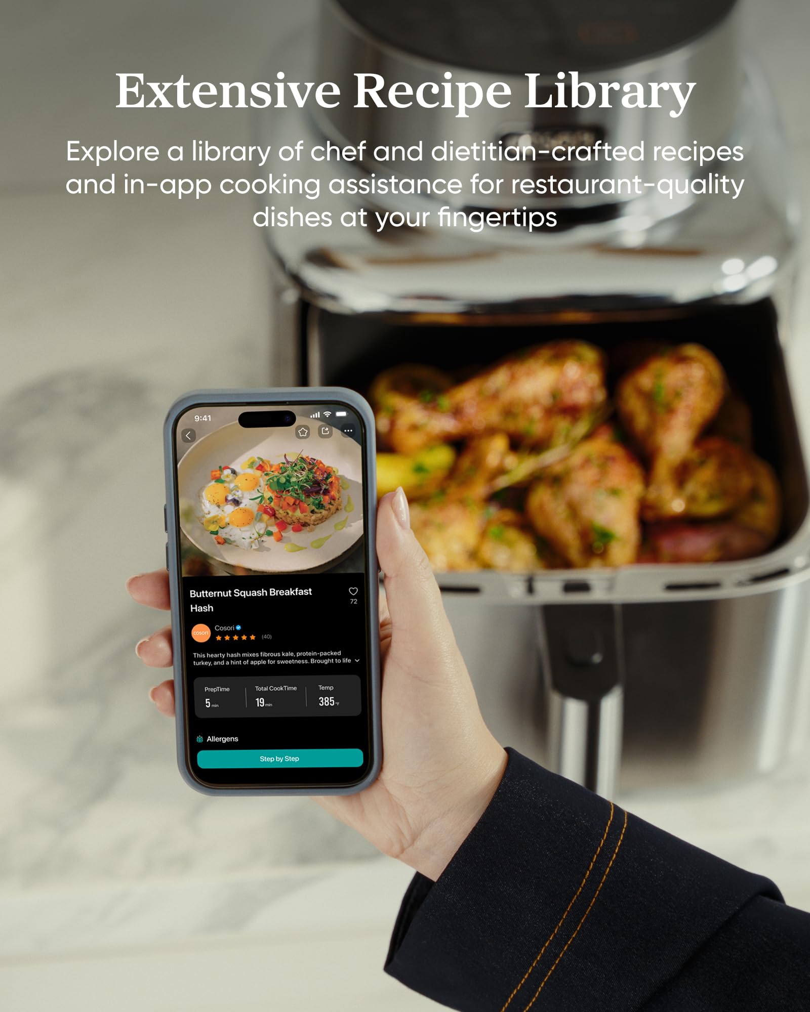 Cosori TurboBlaze Air Fryer, 9-in-1, 6 Qt, PFAS-Free Ceramic Coating