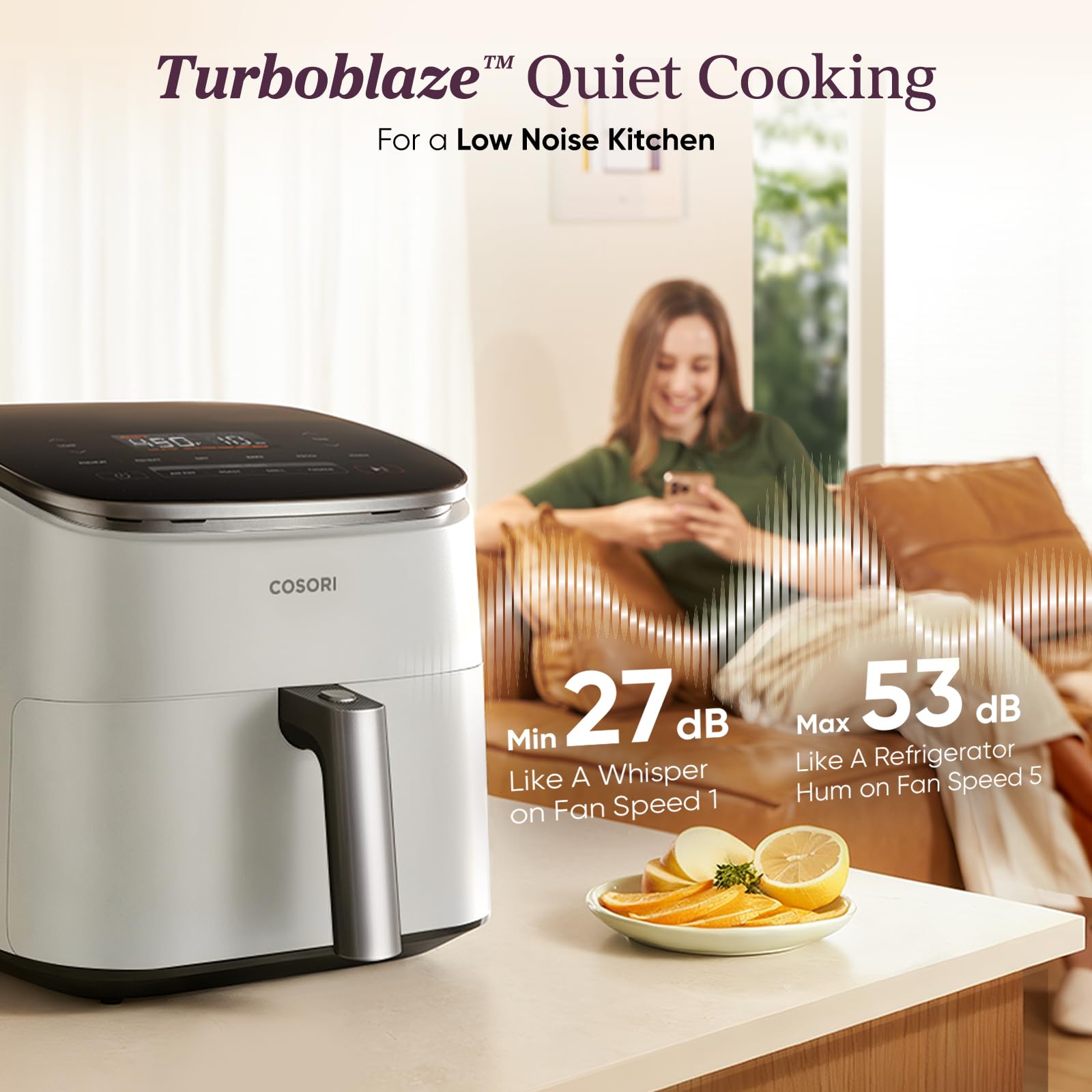Cosori TurboBlaze Air Fryer, 9-in-1, 6 Qt, PFAS-Free Ceramic Coating