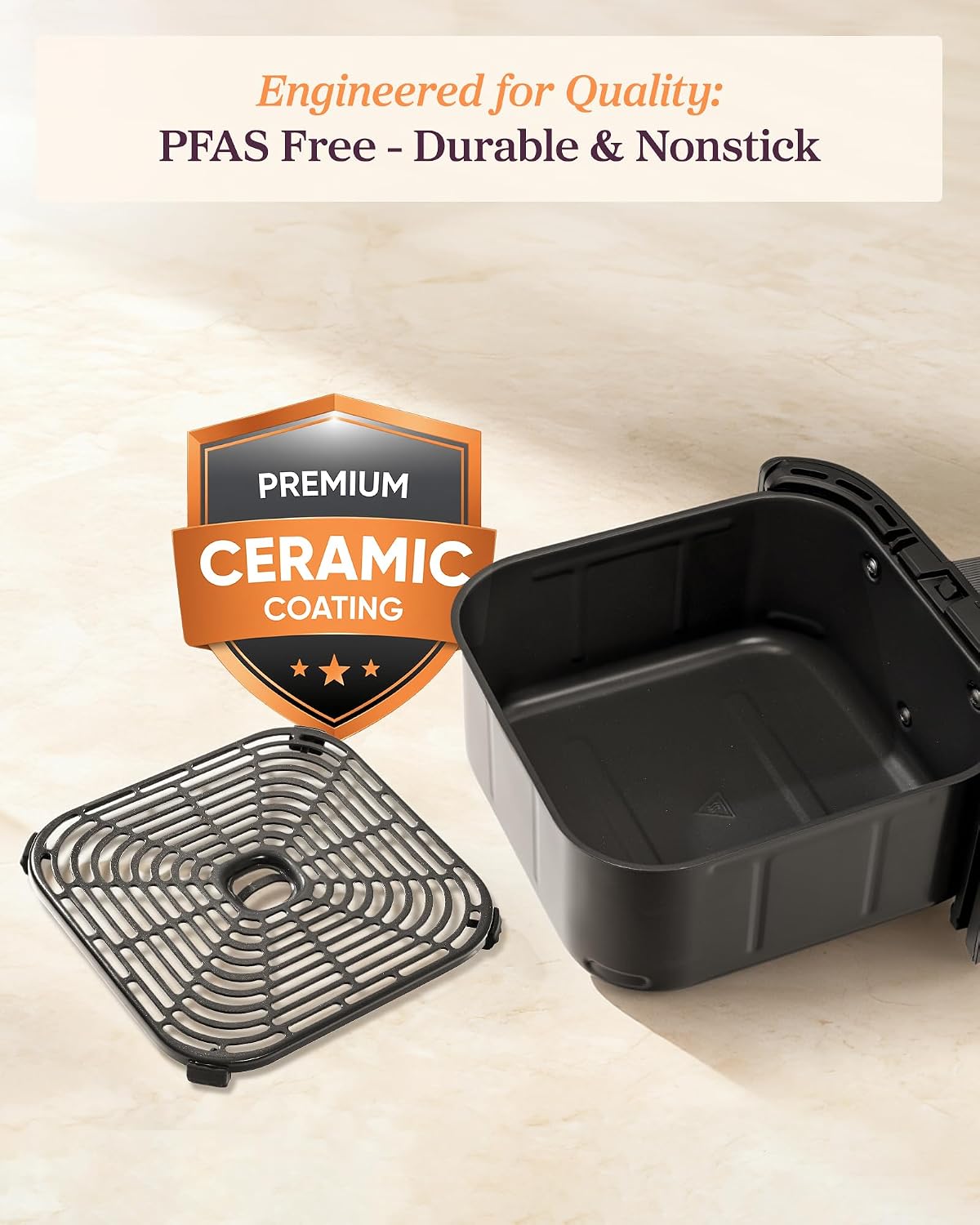 Cosori TurboBlaze Air Fryer, 9-in-1, 6 Qt, PFAS-Free Ceramic Coating
