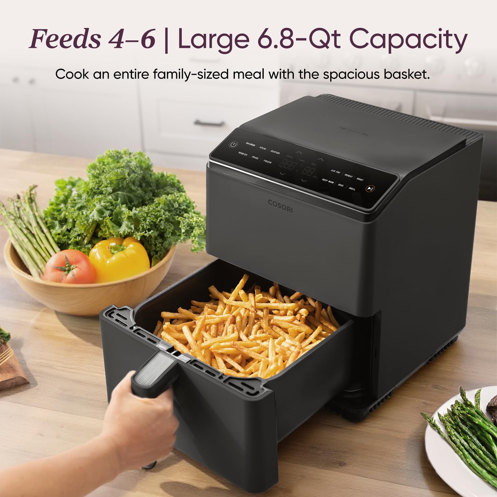 Cosori TurboBlaze Air Fryer, 9-in-1, 6 Qt, PFAS-Free Ceramic Coating